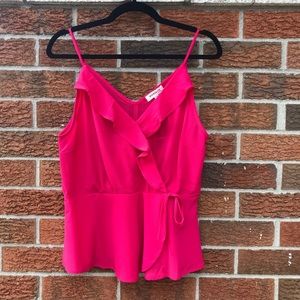 NWT Bright Pink Ruffle Tank Top XL💕✨
